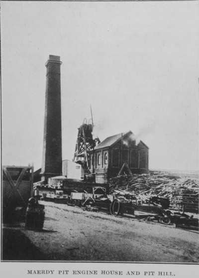 Maerdy Pit engine house and Pit Hill ca 1921