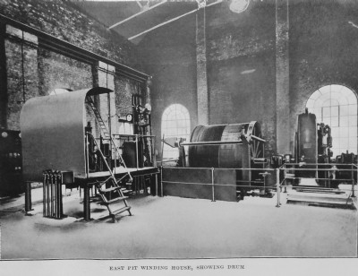 Maerdy. East Pit Winding House showing drum ca 1921