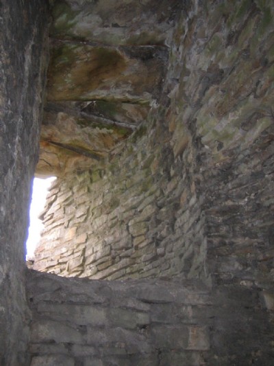 Start of flue above hearth