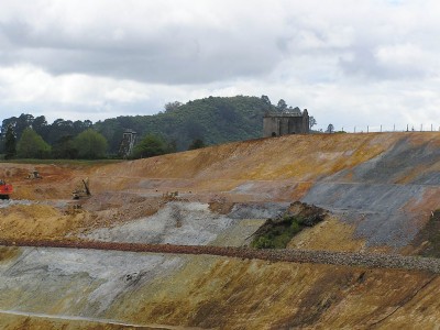 Open pit mine and pumphouse