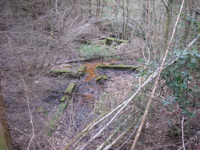 remains of buildings with an outflow