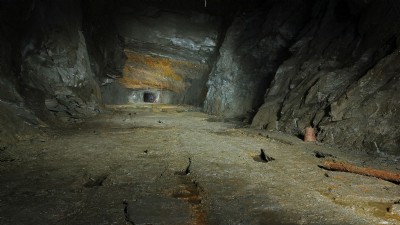 Adit into large chamber