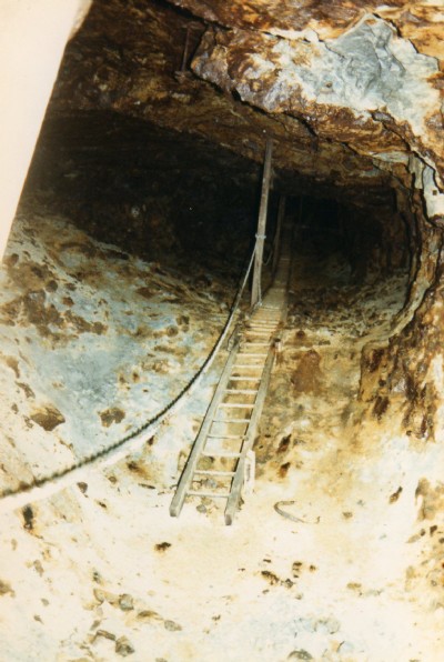 Emergency egress viewed from 2 level and looking up to adit