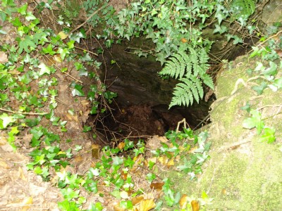 Shaft dropping onto east adit