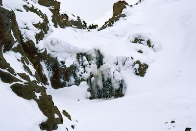 Nenthead Waterfall with snow circa 1979