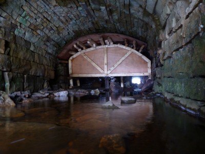 Repair work on river culvert