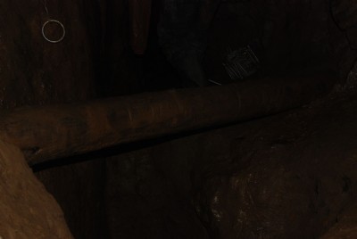 Log over the shaft.
