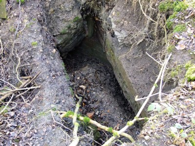 27.02.11 Oakerthorpe East (aka Speedwell) Colliery - Shaft and Pumping Engine Site, Subsiding shaft, note large cross timbers
