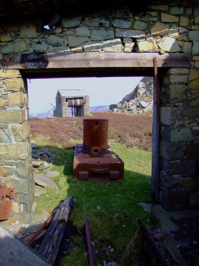 Penmaenmawr Granite Quarry 16.04.08 De Winton Loco from Engine Shed