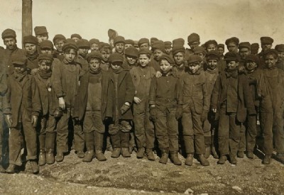 Group of boys working in #9 Breaker
