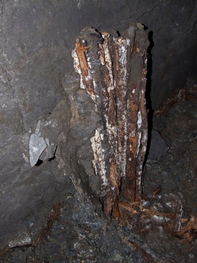 A piece of wattle and daub air trunking.