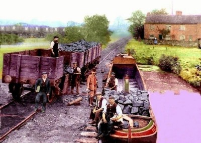 hartshay on the cromford canal around 1900 . coloured version by neonpike