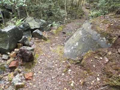 solidified ladle contents , slag heap on the forge site codnor / jacksdale