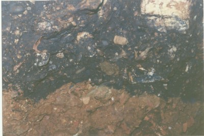 Example of material left behind.