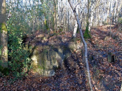 Concrete engine ''platform'', corner of spoil tips.
