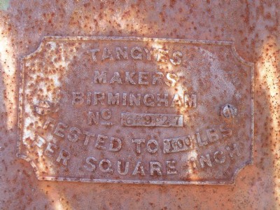 Boiler Manufacturer's Plate