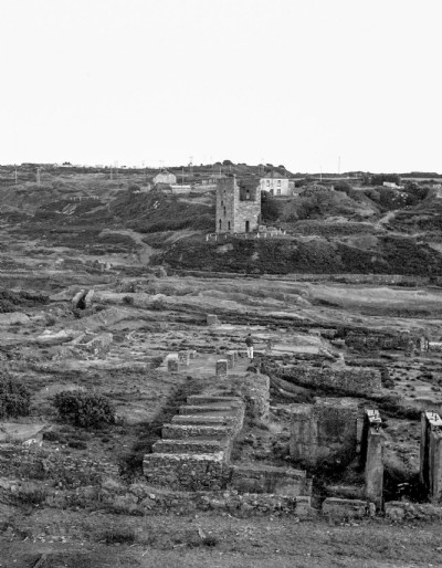 Tolgus Valley, looking towards Tregoning''s 70 inch engine house of Wheal Seton. 1970