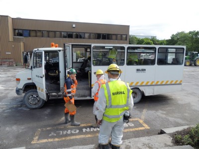 NAMHO 2016, getting on the tour bus outside the visitors building