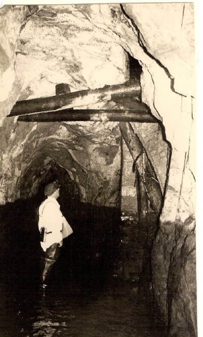 Intersection with E Wheal Russell workings in the tunnel 1965