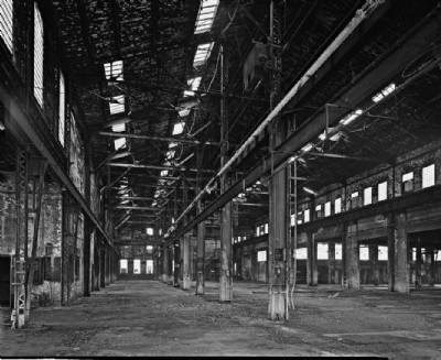 . General view inside machine shop section of roundhouse
