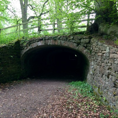 Ticknall Tramway tunnel that passes under the driveway leading to Calke