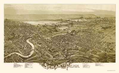 Scranton, Pennsylvania, as depicted on an 1890 panoramic map.